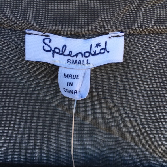 Splendid Dark Gray Soft Shimmery Top Short Sleeve - Picture 6 of 8